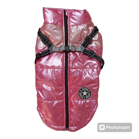 Pink Reflective Dog Vest with Harness - Picture 1 of 8